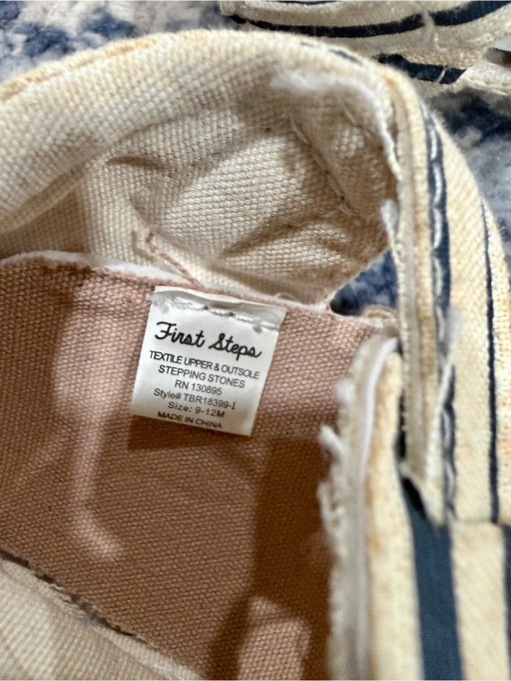 First Impressions Navy & Cream Striped Espadrille Sandals for Kids